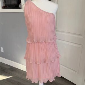 Chic One-Shoulder Pink Dress